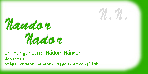 nandor nador business card