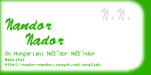 nandor nador business card